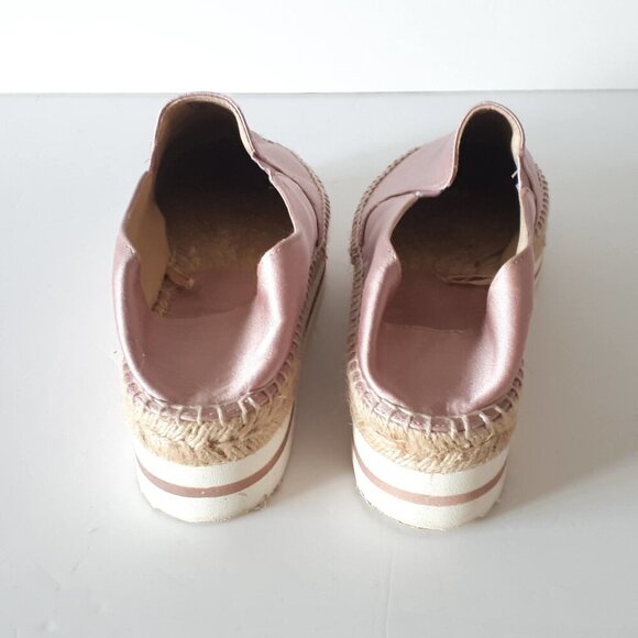 EUC Zara blush pink satin effect slip on espadrille style shoes, US 6 - Picture 11 of 16